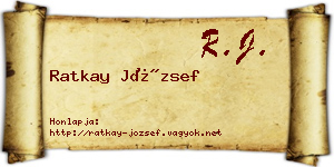 Ratkay József névjegykártya